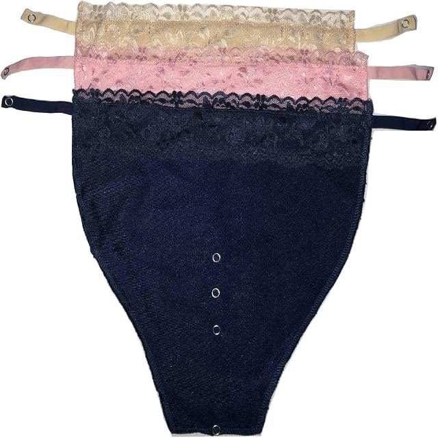 Metyou 3Pcs Over Size Lace Clip-on Mock Camisole Bra Insert Overlay Modesty Panel for CDEF Cup