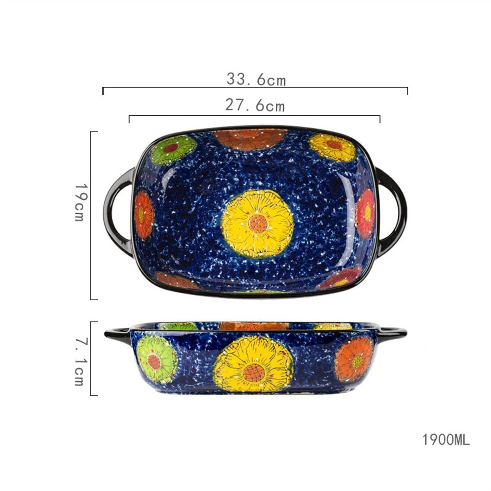 naczynie do pieczenia Ceramiczne naczynie do pieczenia zastawa stołowa pieczenie spaghetti zapiekania odporne na wysokie temperatury z uchwytem piekarnika kuchenka mikrofalowa(27.6cm)