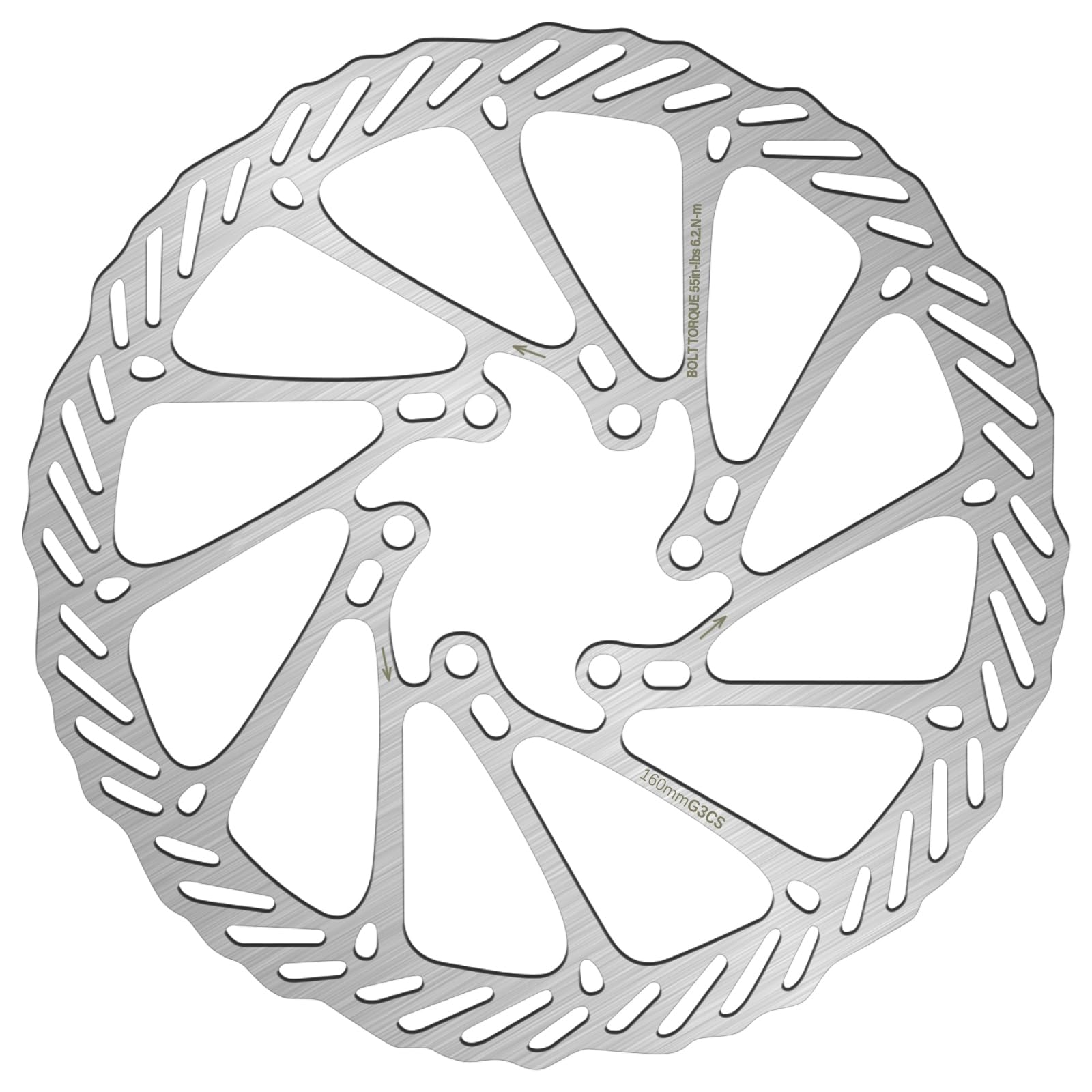 BUCKLOS MTB 140mm 160mm 180mm 203mm Bike Disc Brake Rotor with 6 Bolts