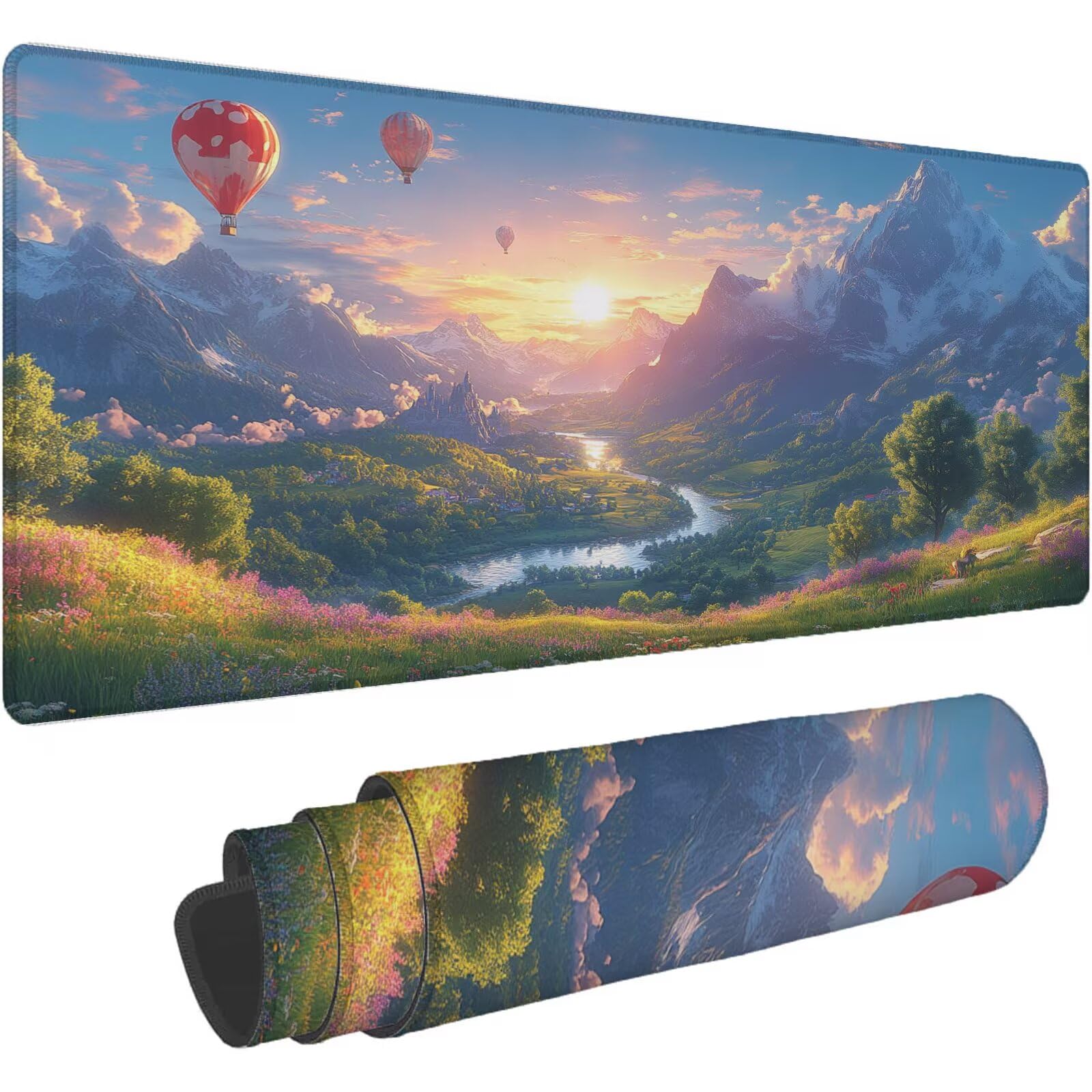 Podkładka pod mysz dla graczy szałwia zielona podkładka pod mysz XXL 1400 x 700 mm mata biurkowa podkładka pod mysz krajobrazową wodoodporna podkładka pod mysz do gier szyte krawędzie poprawia