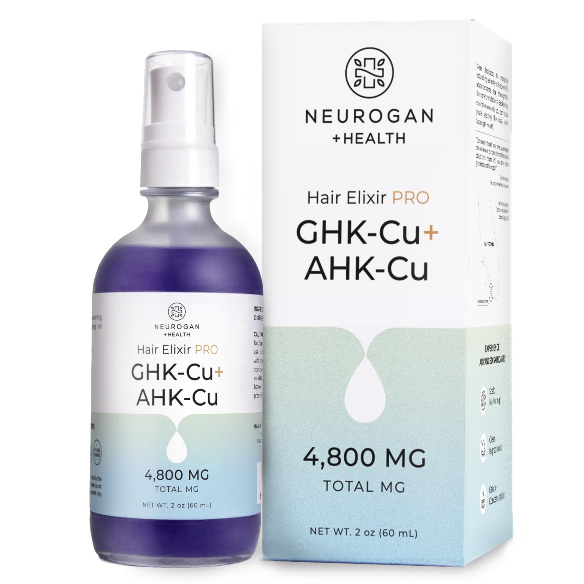 Neurogan GHK-Cu + AHK-Cu Hair Serum Pro - Lightweight Scalp Serum with Dual Copper Peptides - Daily Hair & Scalp Use
