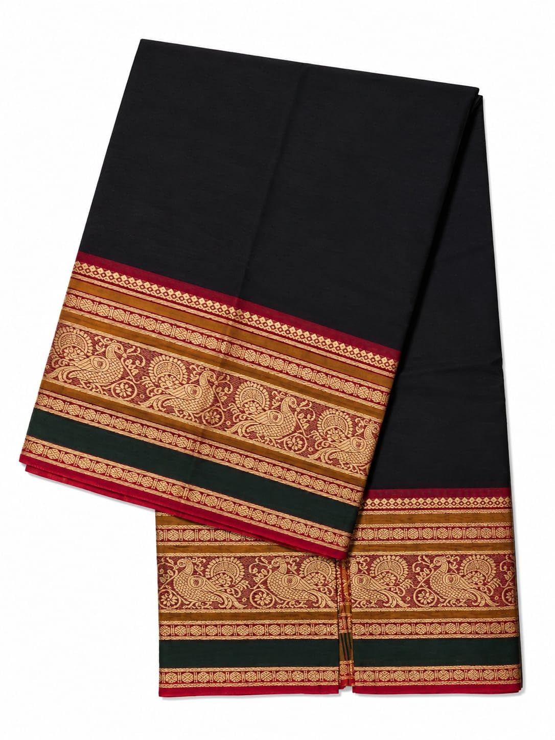 Pure Chettinad Cotton Saree for Women | Traditional South Indian Handloom Style Saree | Soft Lightweight Ethnic Saree with Contrast Border-picture-48