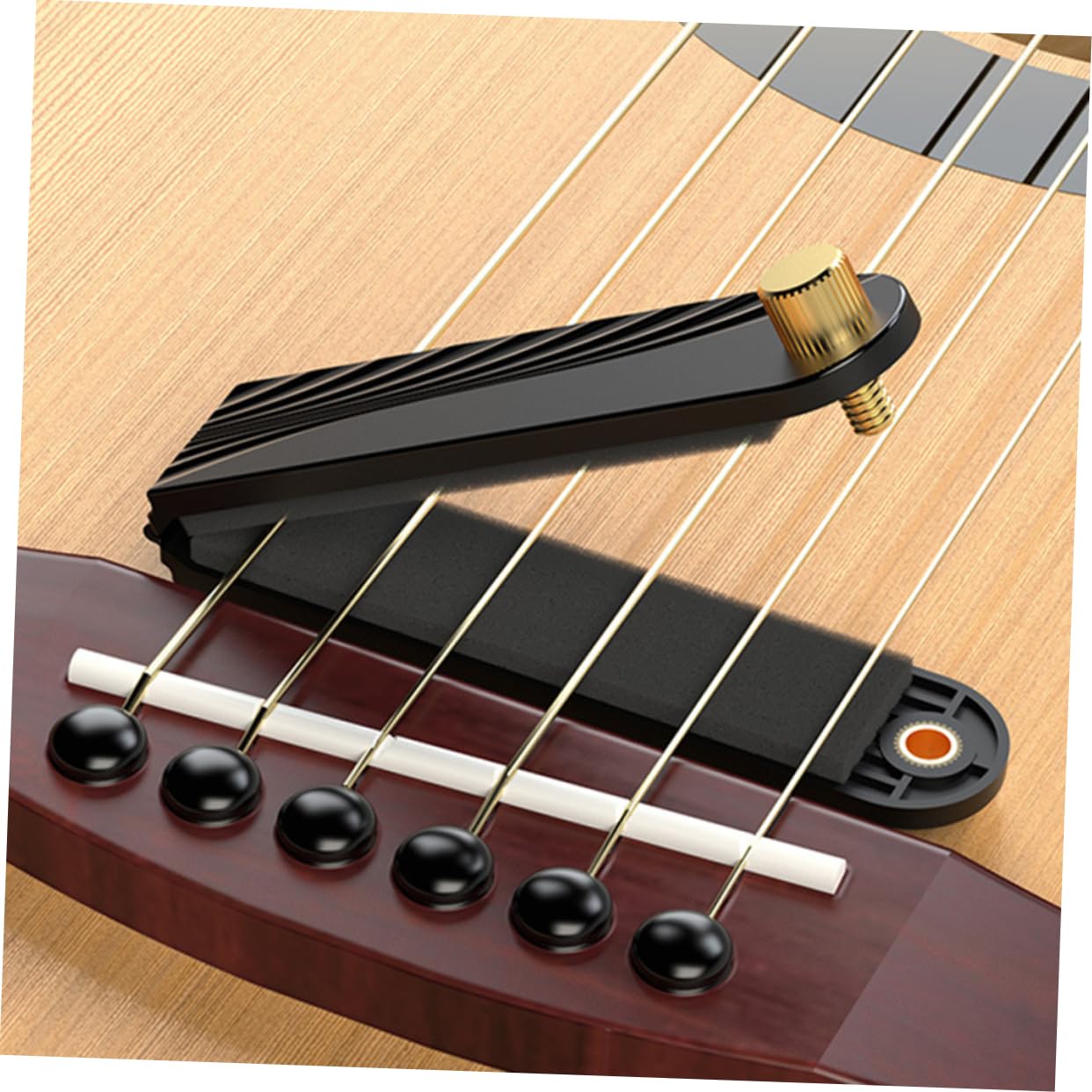 HEMOTON Silenciador Ajustable para Guitarra Acústica y Flamenca, Accesorio Práctico para Reducción de Sonido, Herramienta para Práctica de Guitarra sin Dañar Instrumento, Compatible