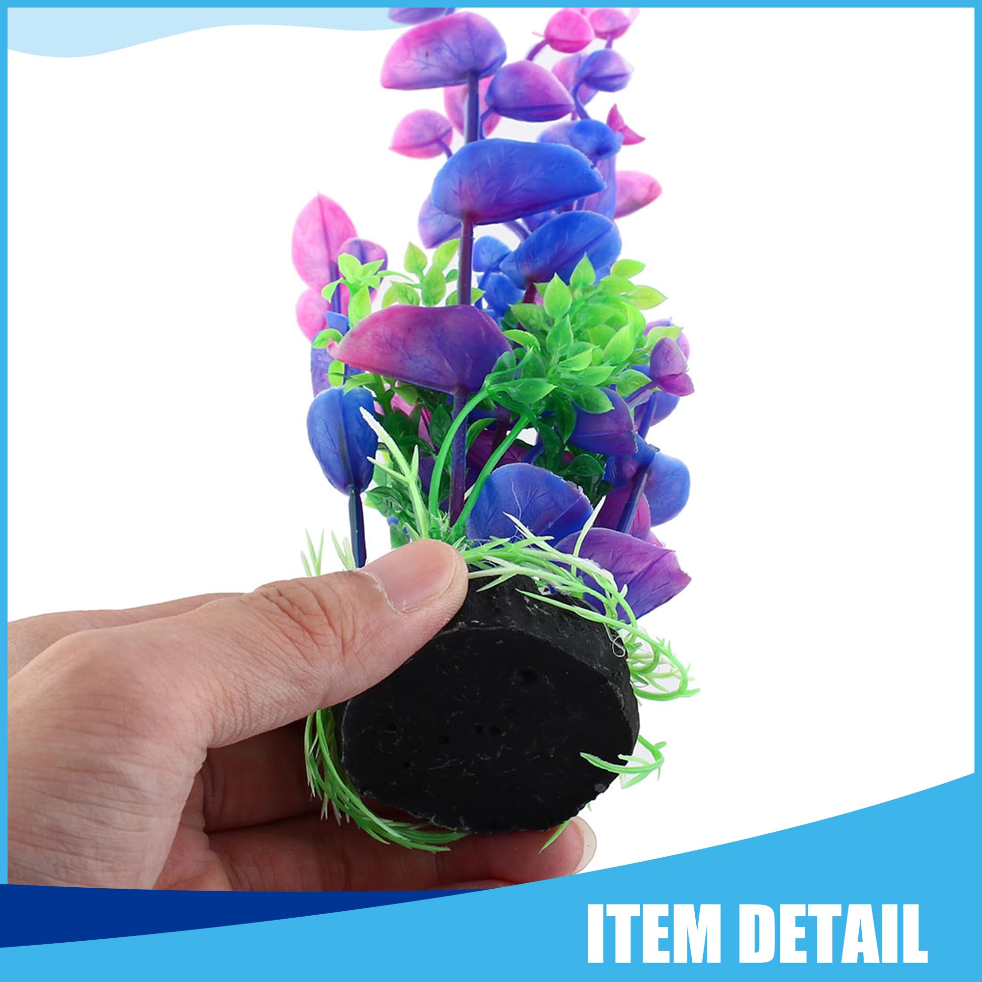 CAPASTEC Aquarium Decoration,Plastic Plant Decoration for Aquarium Landscaping 8.3Inch(Purple Green) - Image 4