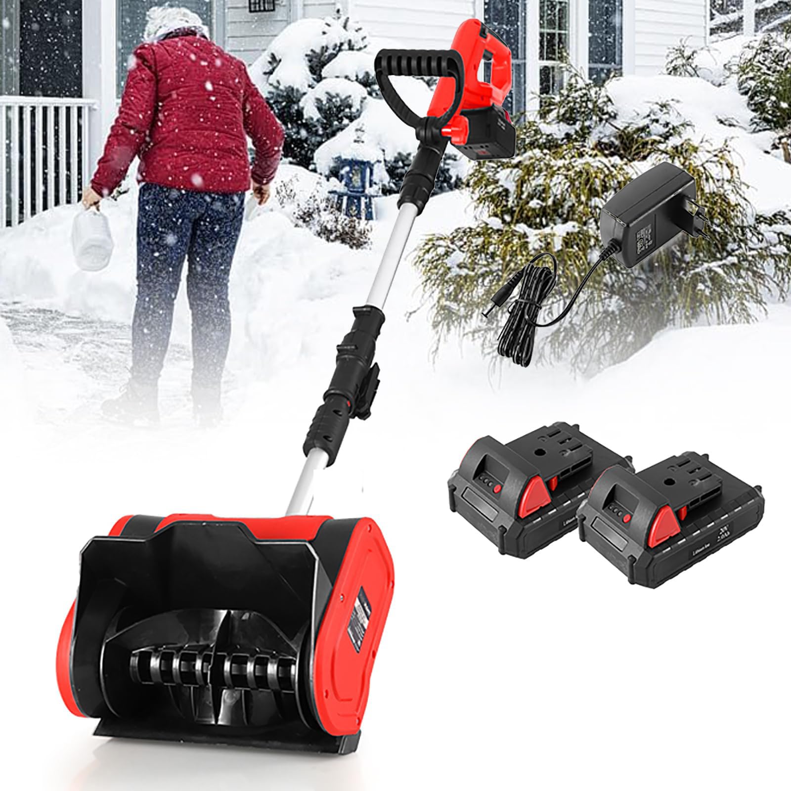Souffleuse à neige portative 20V avec poignée réglable pour route