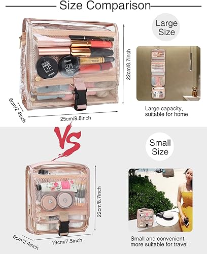 Miniatura 4 de Relavel Neceser colgante aprobado por la TSA para mujeres y hombres, 1-Oro Rosa, Neceser