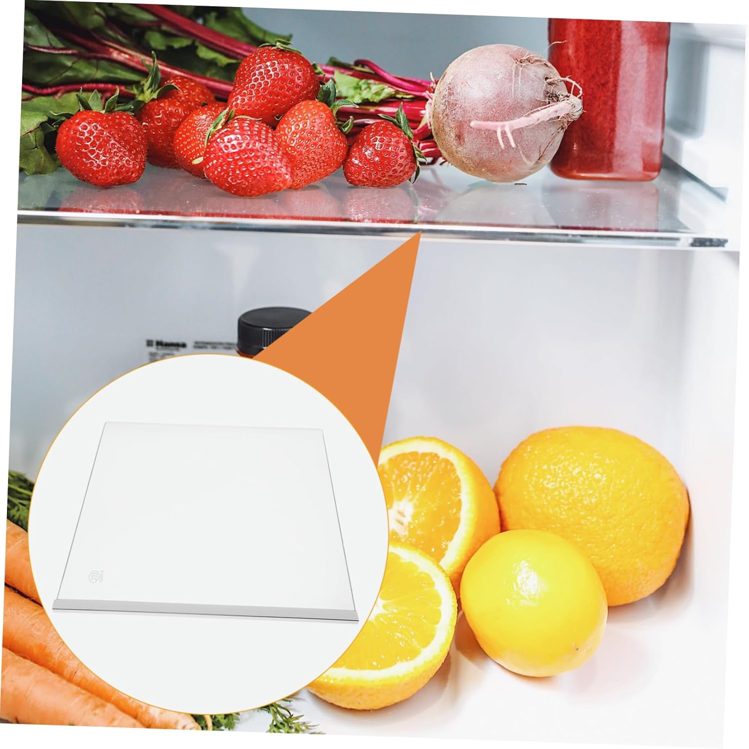 DOITOOL Glass Fridge Shelf Divider for Refrigerator Easy Install Kitchen Fridge Partition