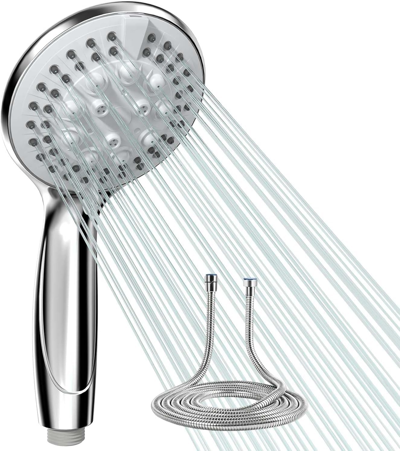VEHHE Shower Head and Hose, 5 Shower Modes + 1 Powerful Rinsing Mode