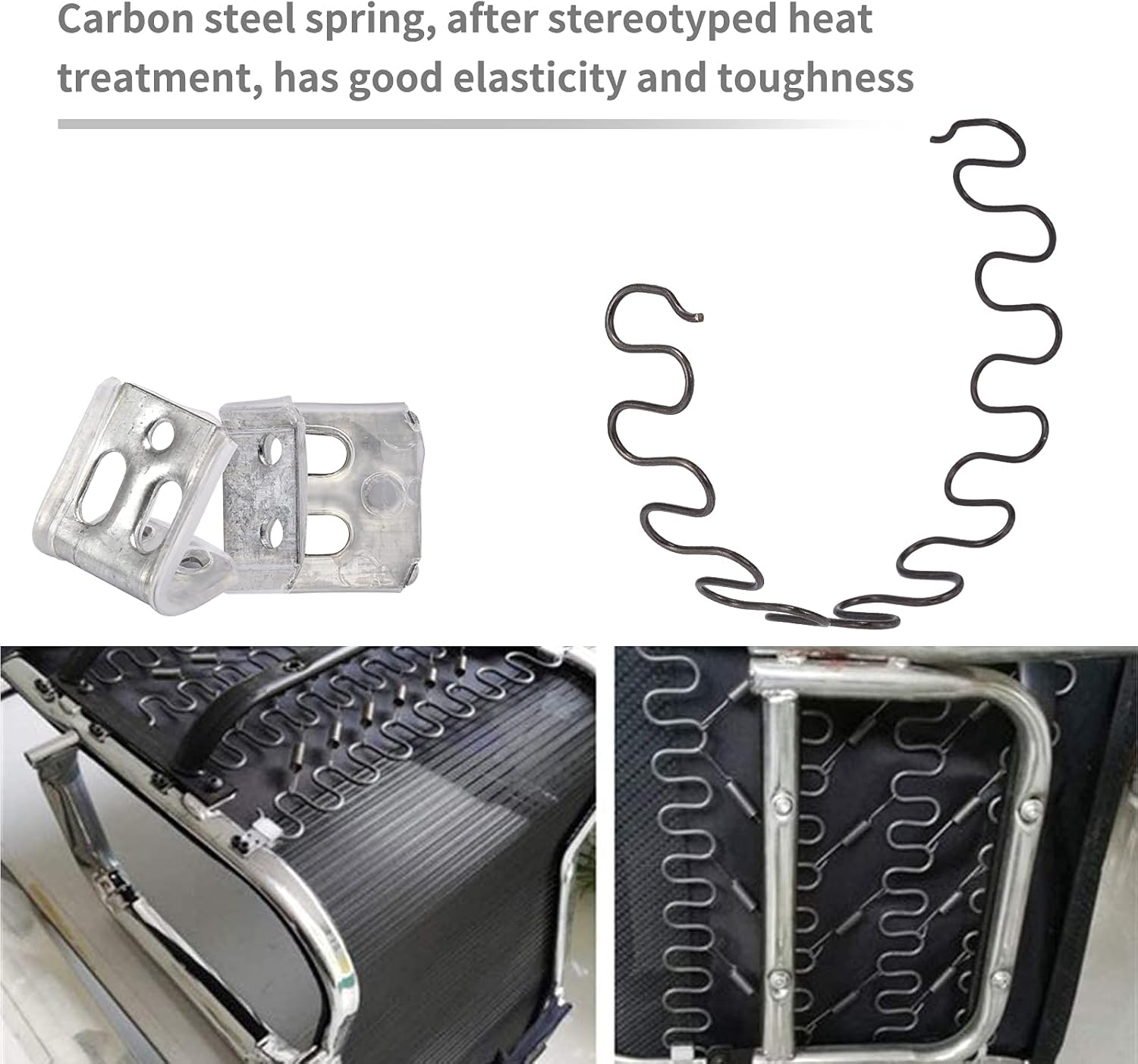Sofa replacement Springs,2 PCS 28" Spring with 8 PCS S Clips,4.0 Wire Diameter Sofa Spring Repair Kit Compatible with Seating In Furniture Interior Decoration, Automotive, or Other Applications