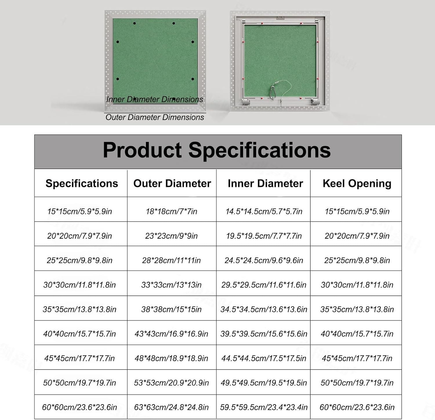 Roof Hatch Building, Plasterboard Inspection Door/Service Access Hole Cover, Metal Access Door, Cover for Home, Offices, Factories and Hotels(35 * 35cm/13.8 * 13.8in)