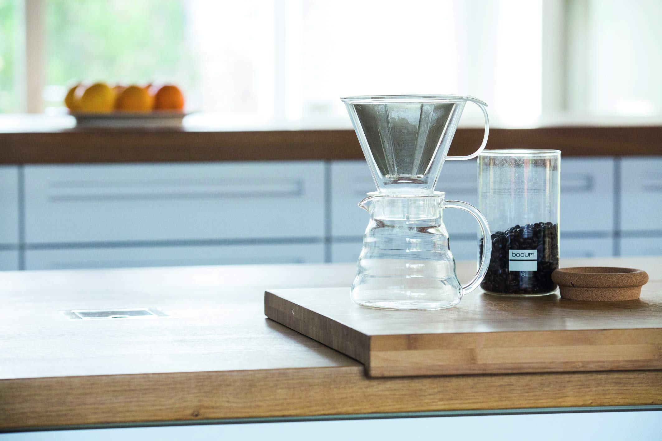 Bodum - 11767-10-01S - Melior - Cafetera de filtro permanente de filtro fino de acero inoxidable - con soporte para filtro tritan - 0.6 l
