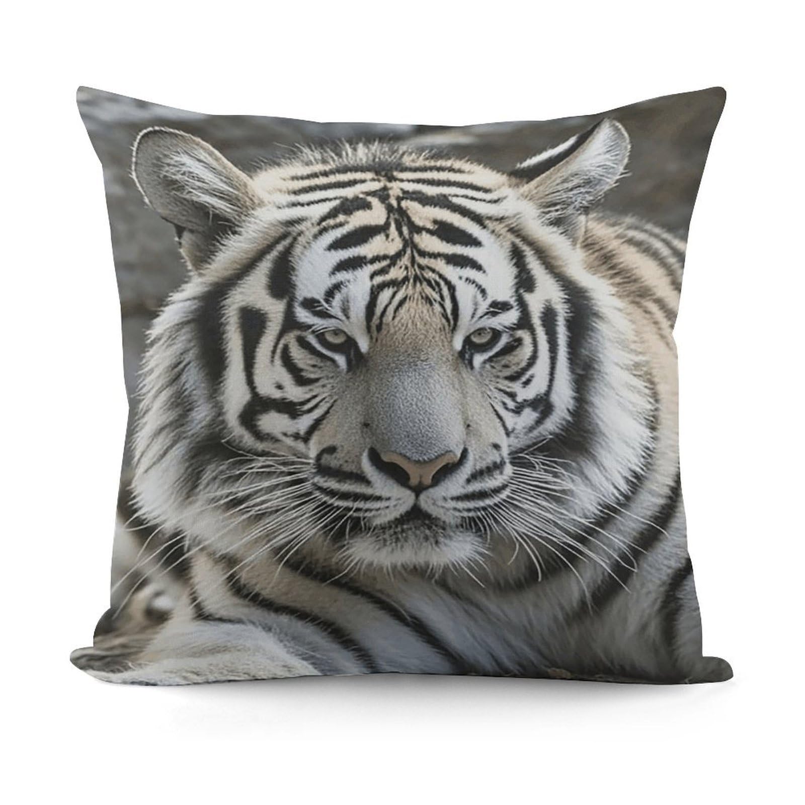 VstaDank Decorative Black and White Tiger Throw Pillow Covers Luxury Soft Pillowcases Fluffy Plush Accent Pillow Cases Personalized Square Lumbar Pillows Shells for All Seasons 18" X 18"