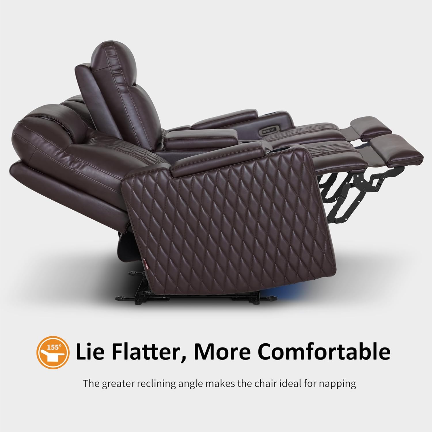 MCombo 80" Zero Gravity Oversized Power Reclining Loveseat with Adjustable Headrest for Living Room, Double Recliner Sofa with USB & Type C, Armrest Storage & LED Light HTS401SET