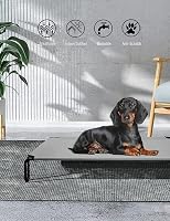 BestVida Emelt Kutyafekhely - 89x71x20 cm, Vízálló, Szürke, Kis Testű Kutyáknak, 59 kg Teherbírással, Acél Vázzal 6