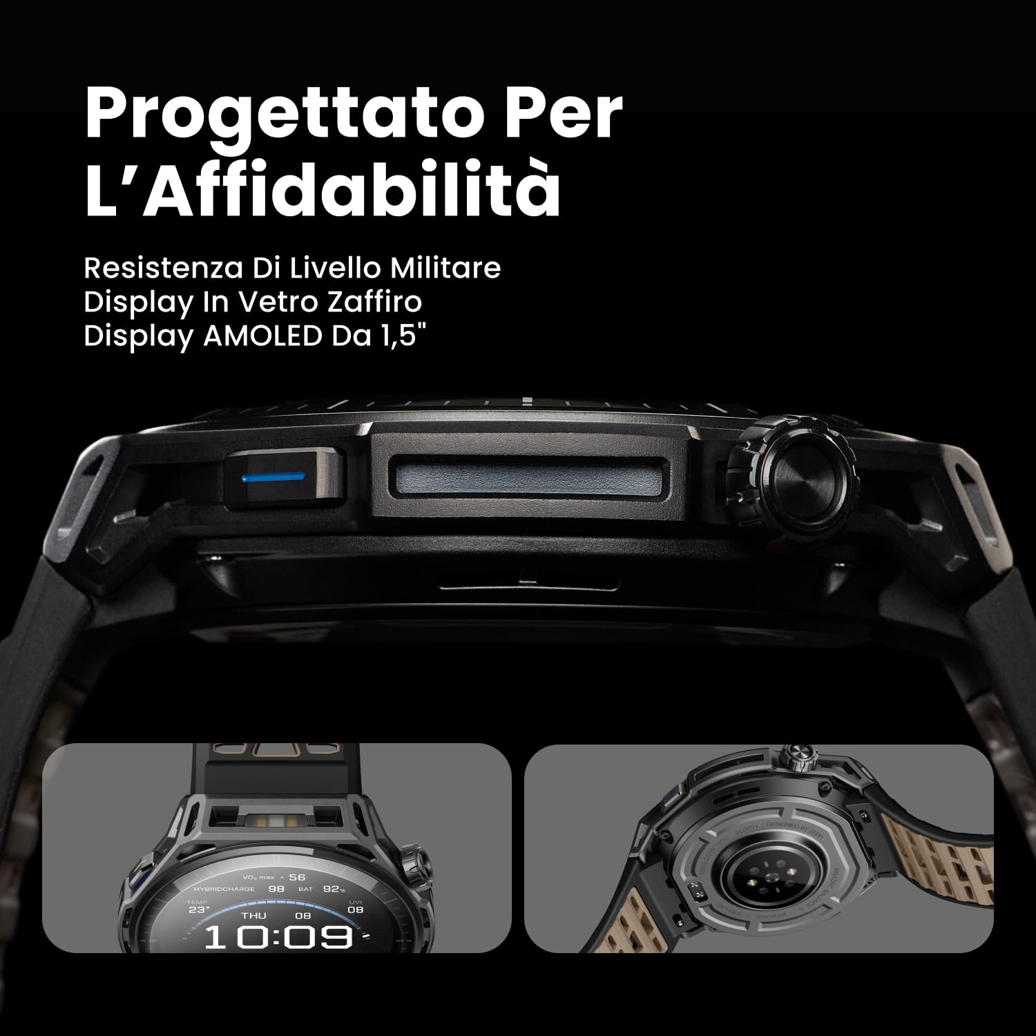 Amazfit Balance 3 Smartwatch GPS 48mm, AMOLED da 1,5" con Vetro Zaffiro, Cassa in Acciaio Inox, NFC, Autonomia fino a 21GG, Torcia, 64GB, Mappe Offline, 10 ATM, 180+ Sport e Fitness Tracker HYROX