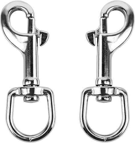 Miniatura 6 de QWORK Gancho giratorio de 3-12 pulgadas, 2 unidades, acero inoxidable 316 de un solo extremo, clips de gatillo para buceocorrea de