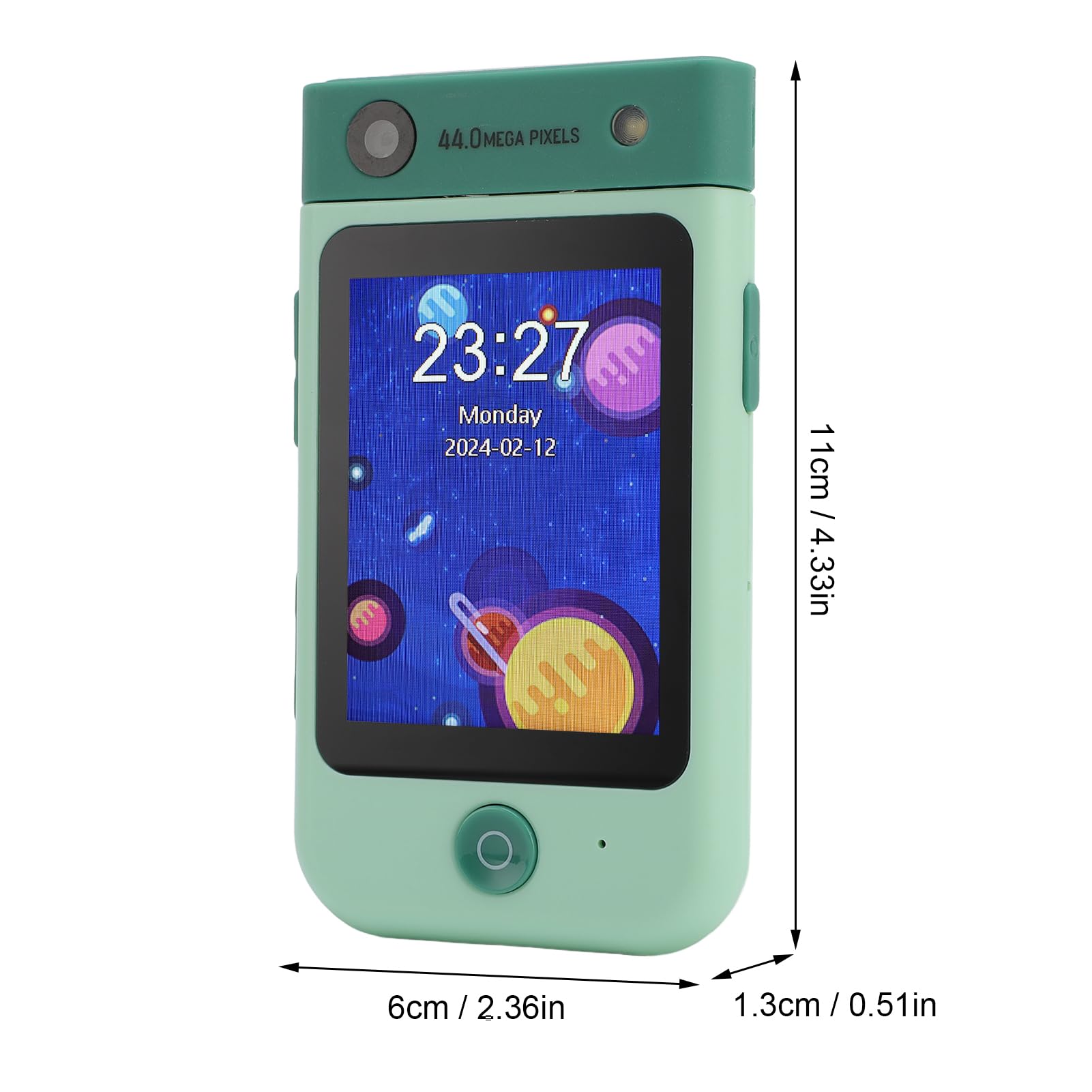 AMONIDA Piccolo Smartphone Giocattolo Touchscreen da 2,8 Pollici per Bambini con Lettore Musicale e Giochi Educativi per la Ricreazione (verde dinosauro)