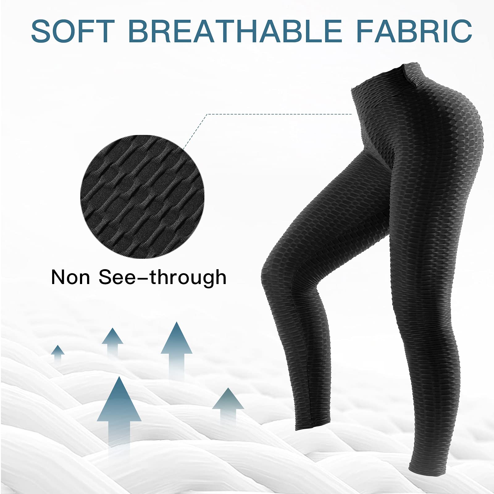 Oielai Tik Tok Damen Sport Leggings, High Waist Push Up Boom Booty Leggings mit Bauchkontrolle, Lange Sporthose Fitnesshose Yoga Leggings für Damen Mädchen