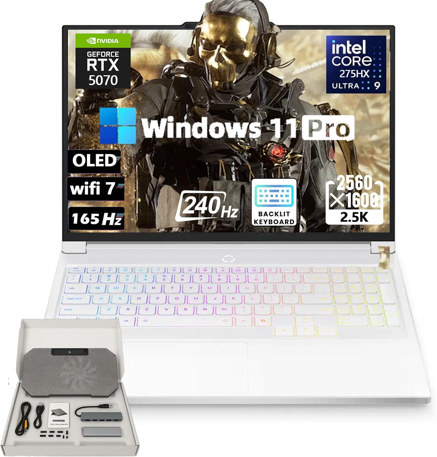 Lenovo Legion 7i Gaming Laptop - 16'' 2.5K OLED 240Hz 500 nits(2560 x 1600), Intel-15 Core Ultra 9 275HX, NVIDIA GeForce RTX 5070, 8GB GDDR7, Wi-Fi 7, Win11 Pro (32GB RAM +1TB SSD)