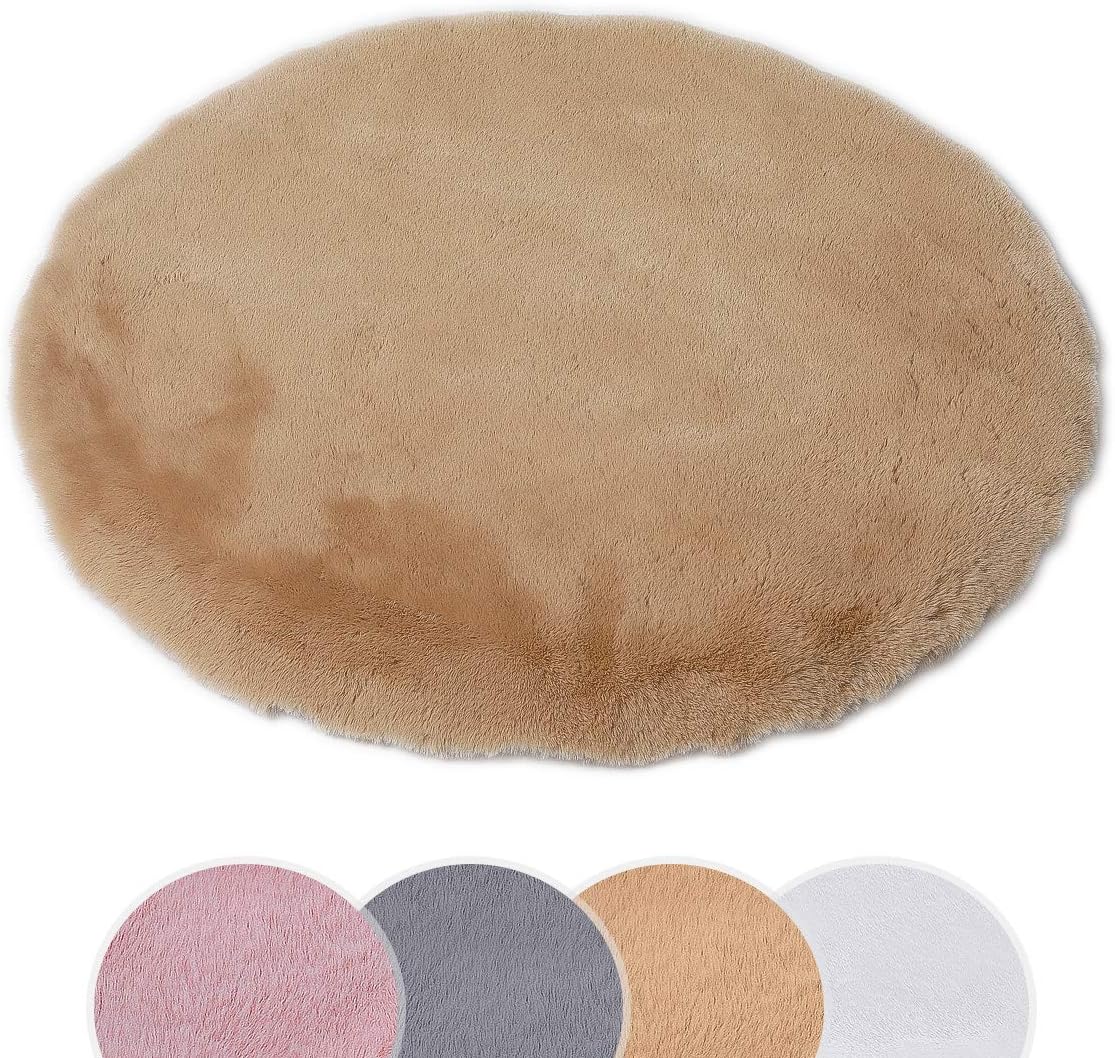 HEQUN Faux Sheepskin Area Rug,Lambskin Fur Rug,Super Soft Faux Rabbit