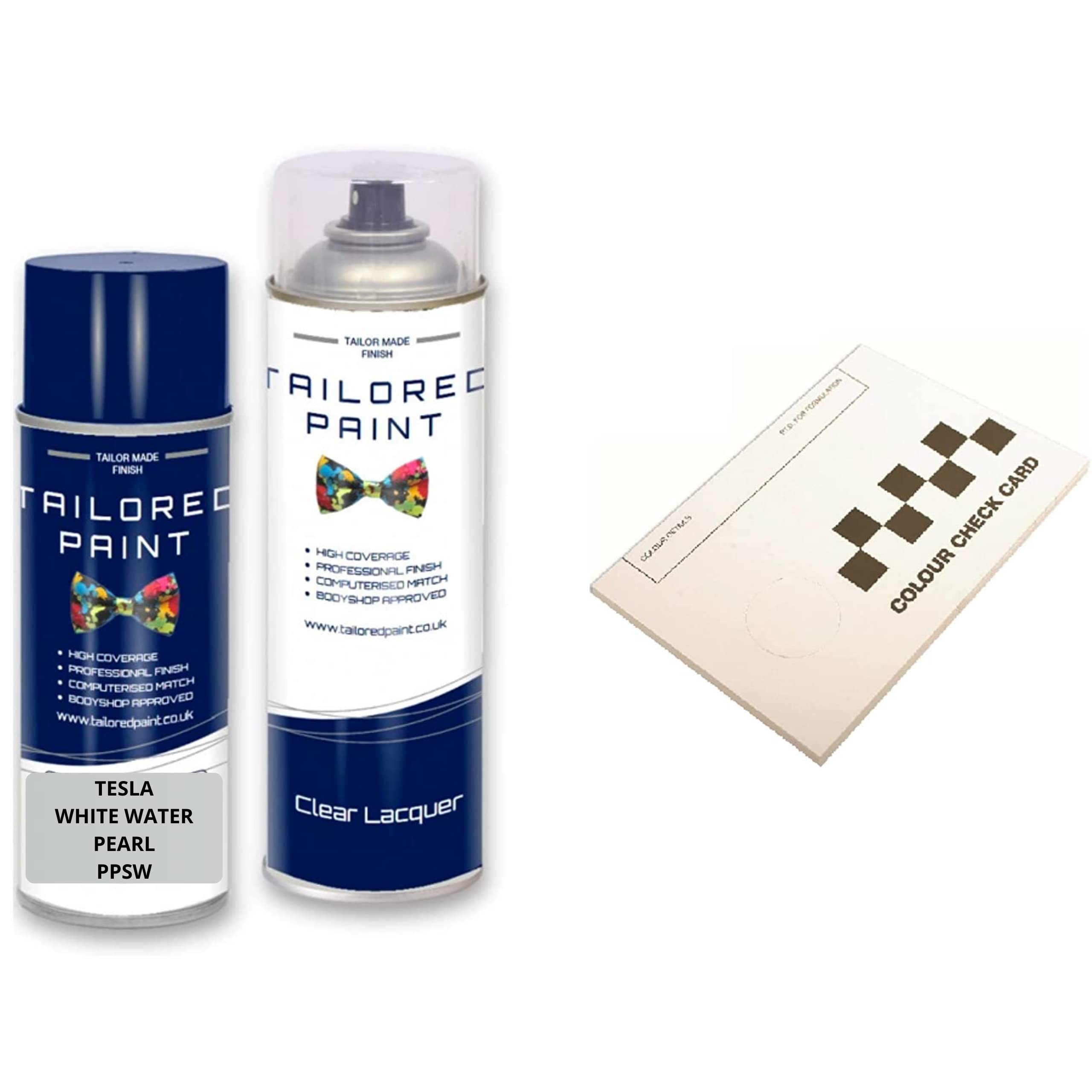 Tailored Paint White Water Pearl Ppsw For Tesla Model Y Aerosol Spray Paint Stone Chip Scratch Repair (Touch Up Paint + Lacquer)