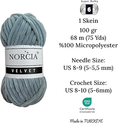 Miniatura 2 de Hilo de terciopelo suave para ganchillo súper voluminoso, 74.3 yardas, hilo para manta de bebé para tejer hilo amigurumi, hilo elegante para tejer