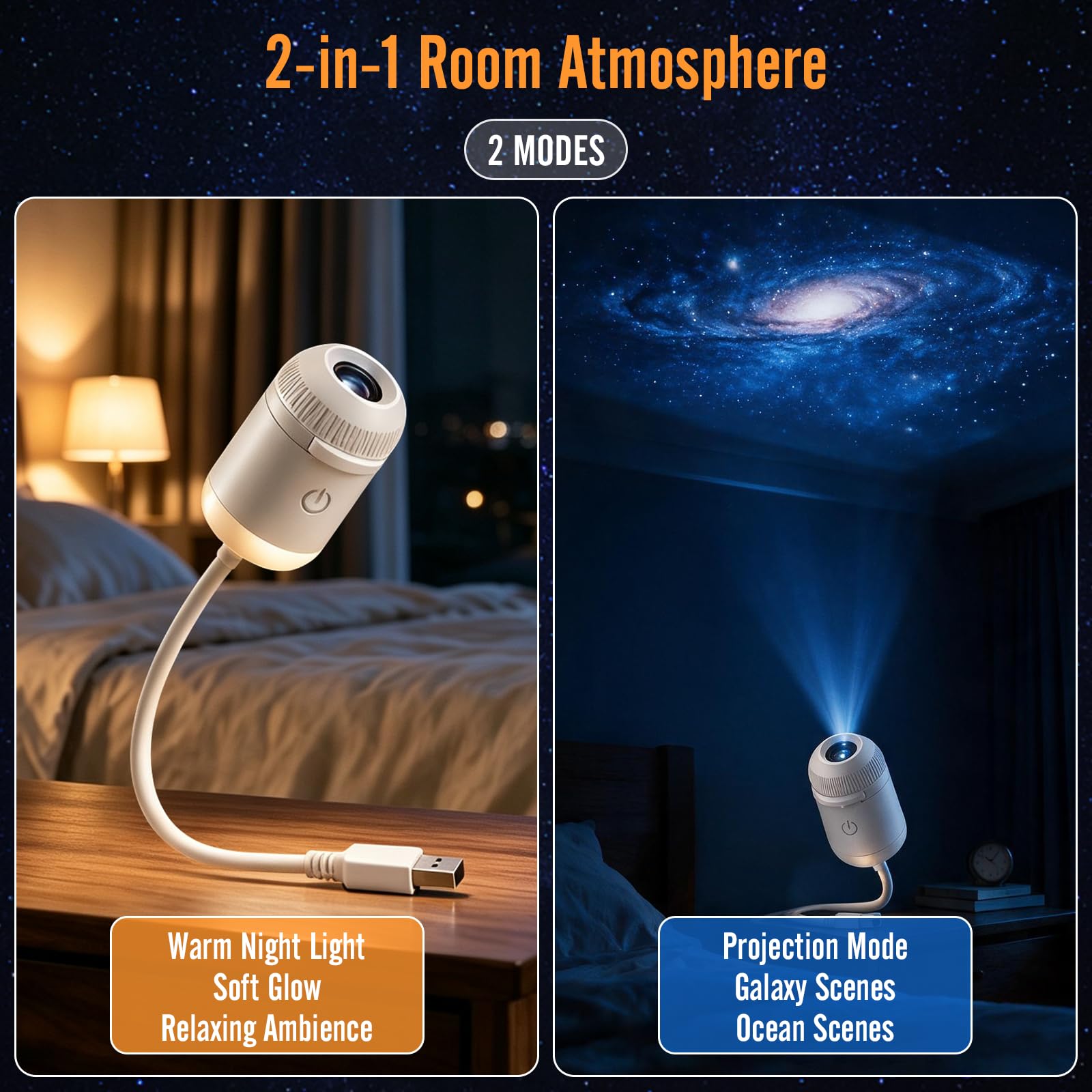 Proiettore cielo stellato, HD 5D, proiettore olografico Galaxy Night Light