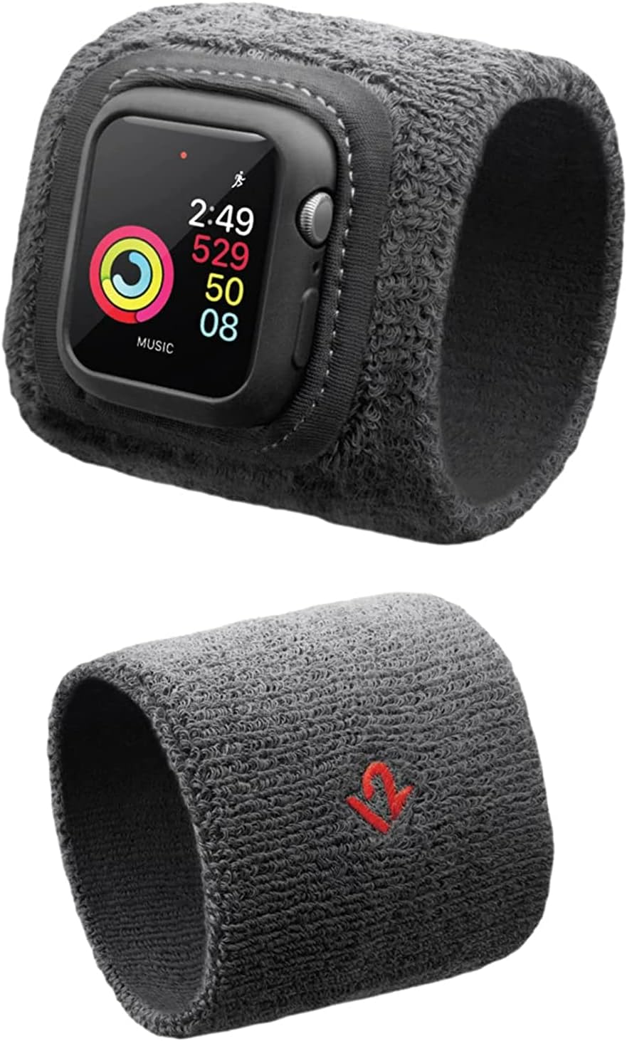 Twelve SouthActionSleeve 2 for Apple Watch 40mm | Updated Protective Armband to Free Your Wrist for Sports or Activities (Grey)