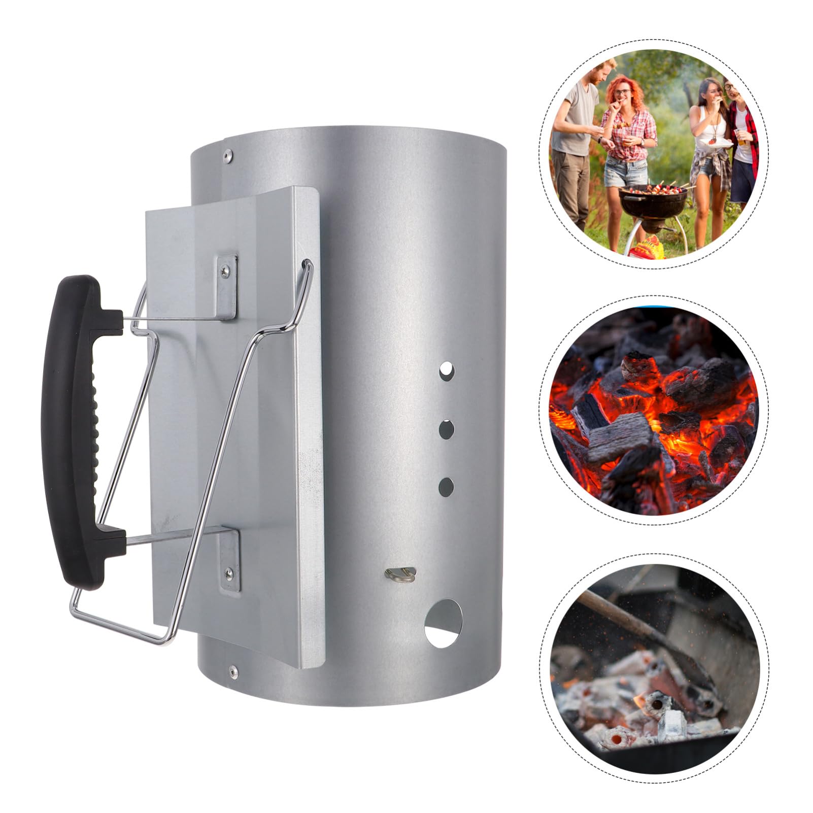 SUPVOX Accenditore Rapido per Carbone Barbecue Zincato Manico in Nylon per Cucina All'aperto Feste e Campeggio Barbecue Giardino Griglia Accendifuoco Professionale Antipolvere