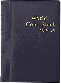 BESPORTBLE Coin Collection Holder Coin Album for Collectors 120 Pockets 1.17 x 1.17 Inch Coin Albums Book Coin Collecting Book, Collecting Sleeves Organizer Supplies for Coins