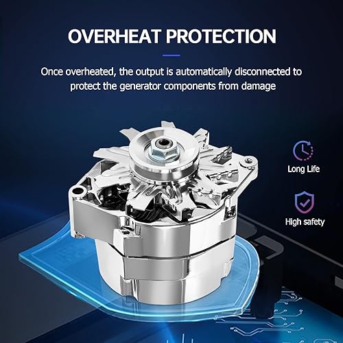 Miniatura 4 de Alternador automotriz compatible con 120Amp Chrome 1 Wire Auto Exciting Street Rod GM 305 350 BBC SBC