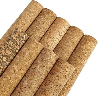 Amazon.com: 9 Pcs Soft Natural Texture Cork Faux Leather Sheets A4 Size ...