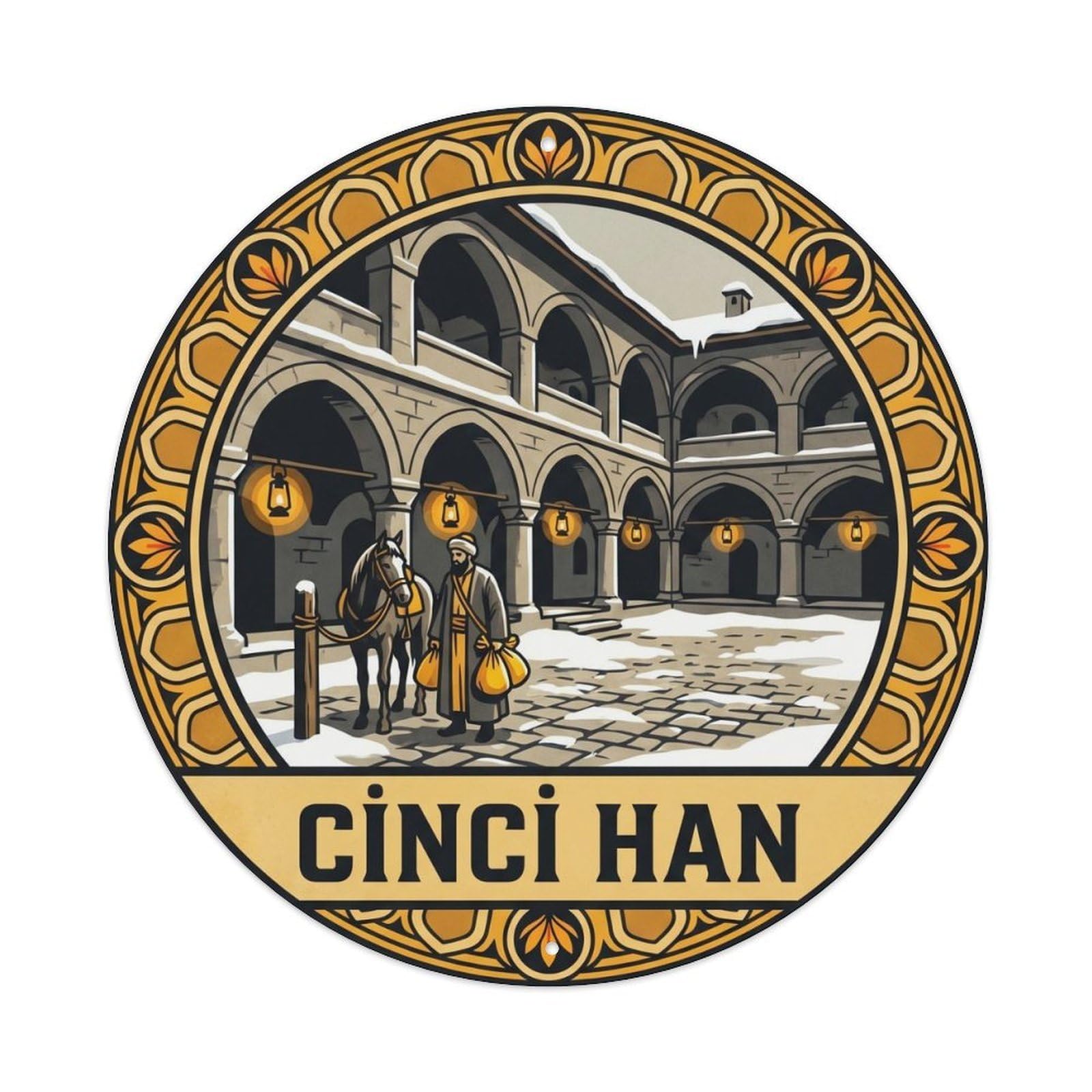 Safranbolu Cinci Han Historic Turkey Travel Metal Tin Sign