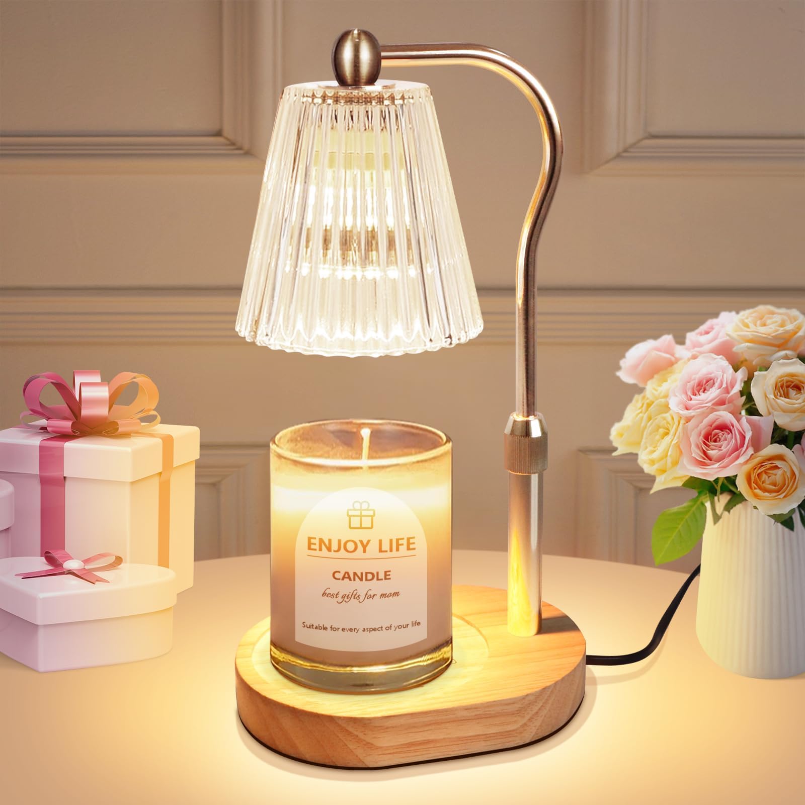 seenlast Mothers Day Gifts,Candle Warmer Lamp with Timer Dimmer Adjustable Height,Vintage Home Decor for Scented Jar