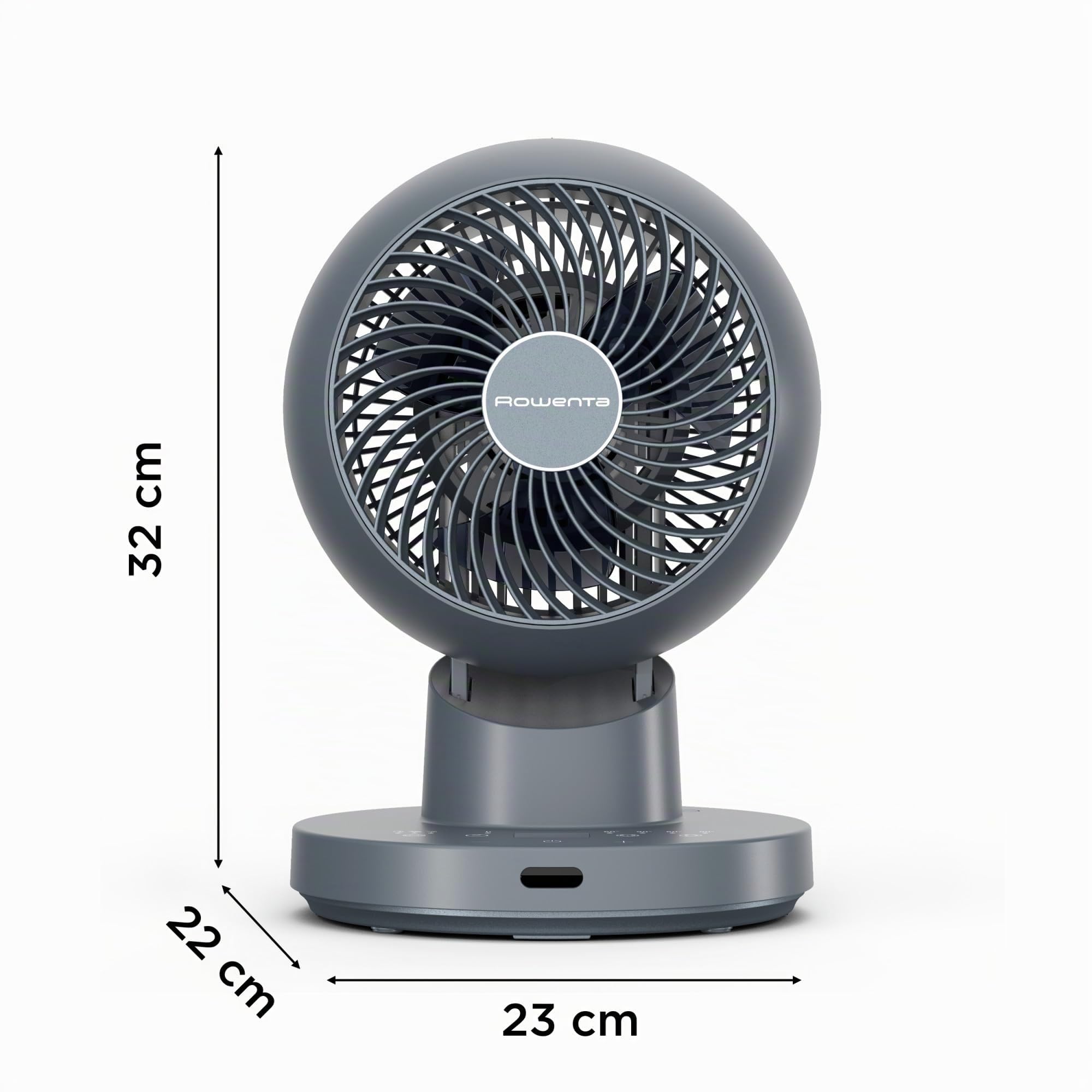 Rowenta Turbo Swift Compact, Ventilatore da Tavolo Silenzioso a 3 Modalità e 12 Velocità, con Modalità Silent Night, Oscillazione Multidirezionale, QV5041F0