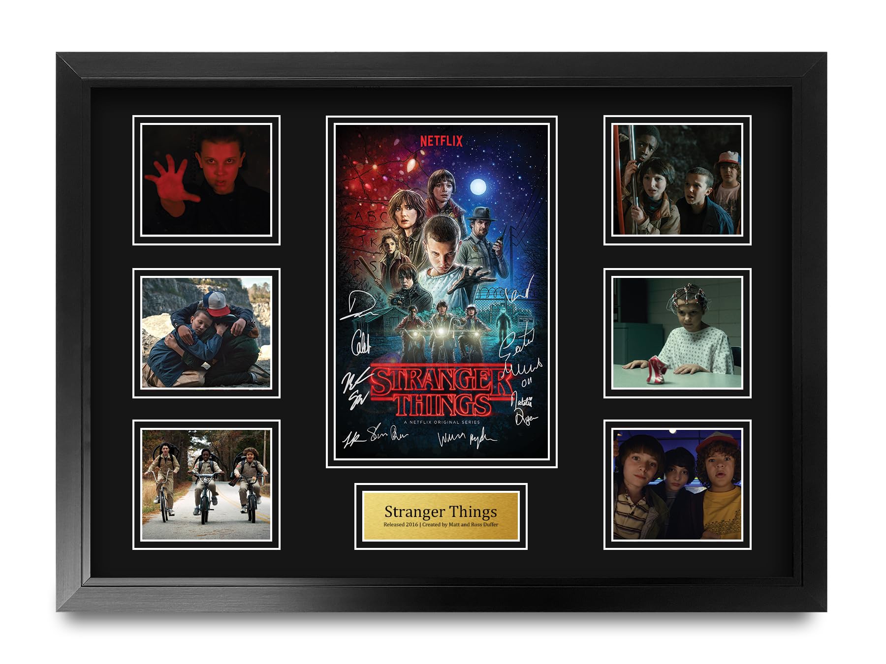 HWC Trading Strange Hawkins Thing Gifts Printed Signed Autograph Presentation Photo Montage Display for TV Show Fans - A2 Framed — image 1