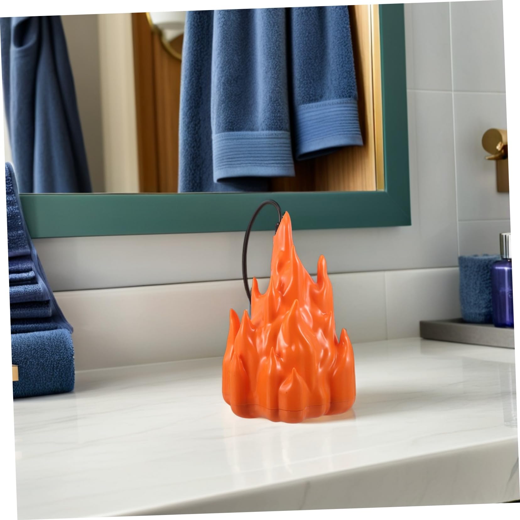 Sosoport Lámpara de Llama de Simulación LED Efecto Fuego Parpadeante para Decoración del Hogar Patio Camping o Apartamento