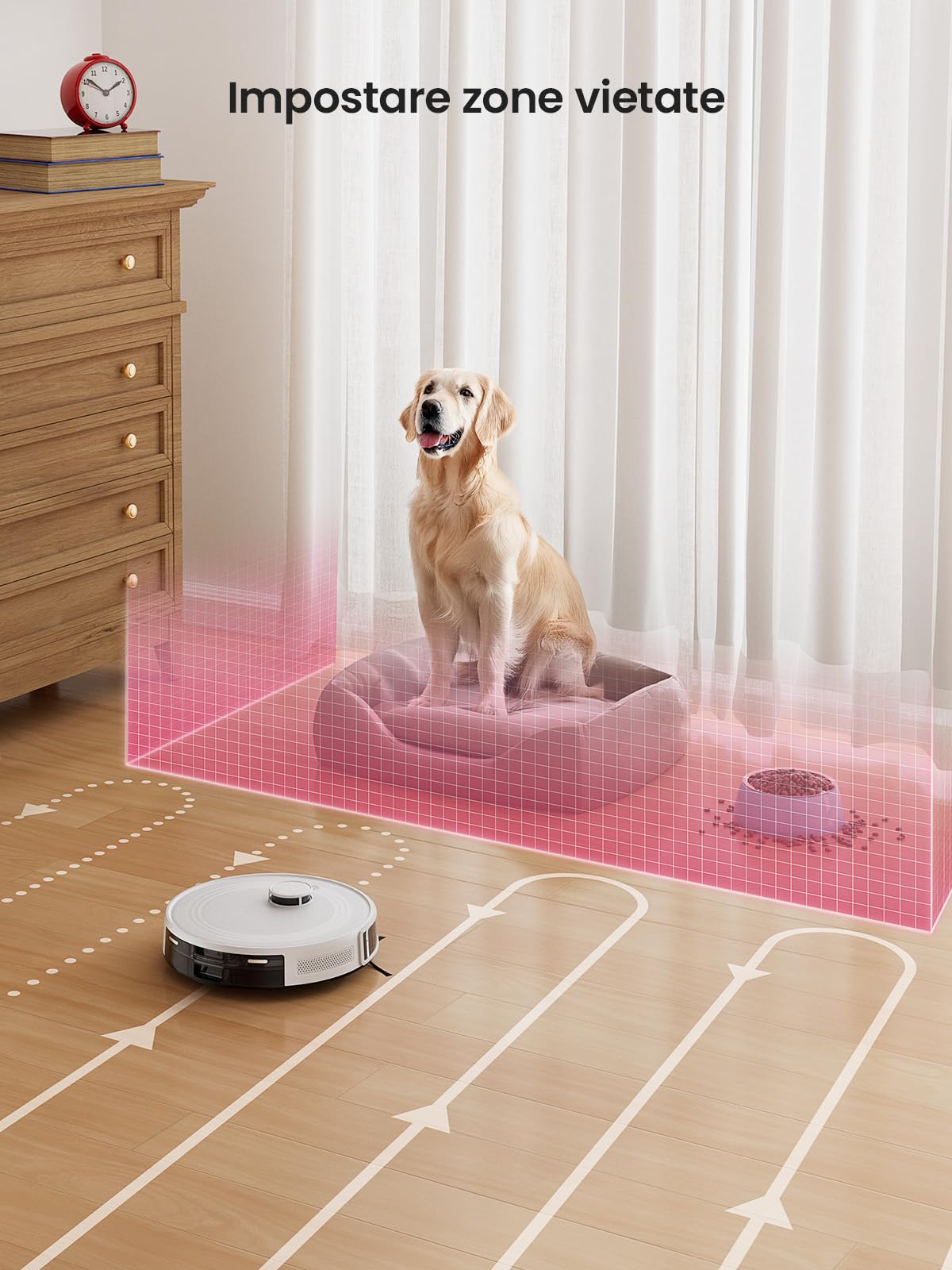 LEFANT M2 Robot Aspirapolvere Lavapavimenti Con Mappatura,Aspirazione 6000 Pa,Navigazione Laser Tecnologia PSD Avoidance,Pulizia Personalizzata,Autonomia di 160 minuti,Controllo tramite APP/Alexa/WiFi