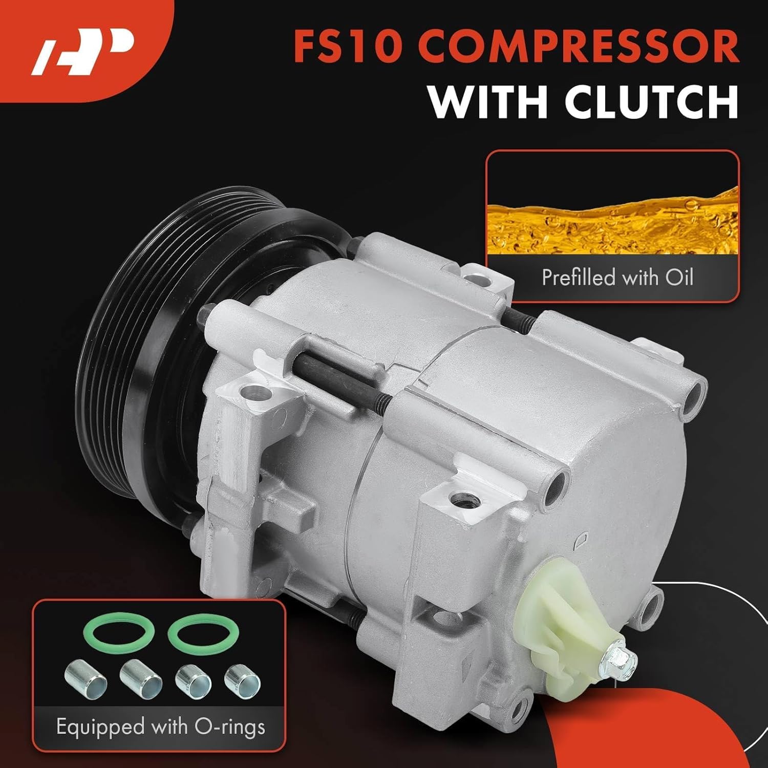 A-Premium Air Conditioner AC Compressor with Clutch Compatible with Mercury Sable 3.0L 1996-2000