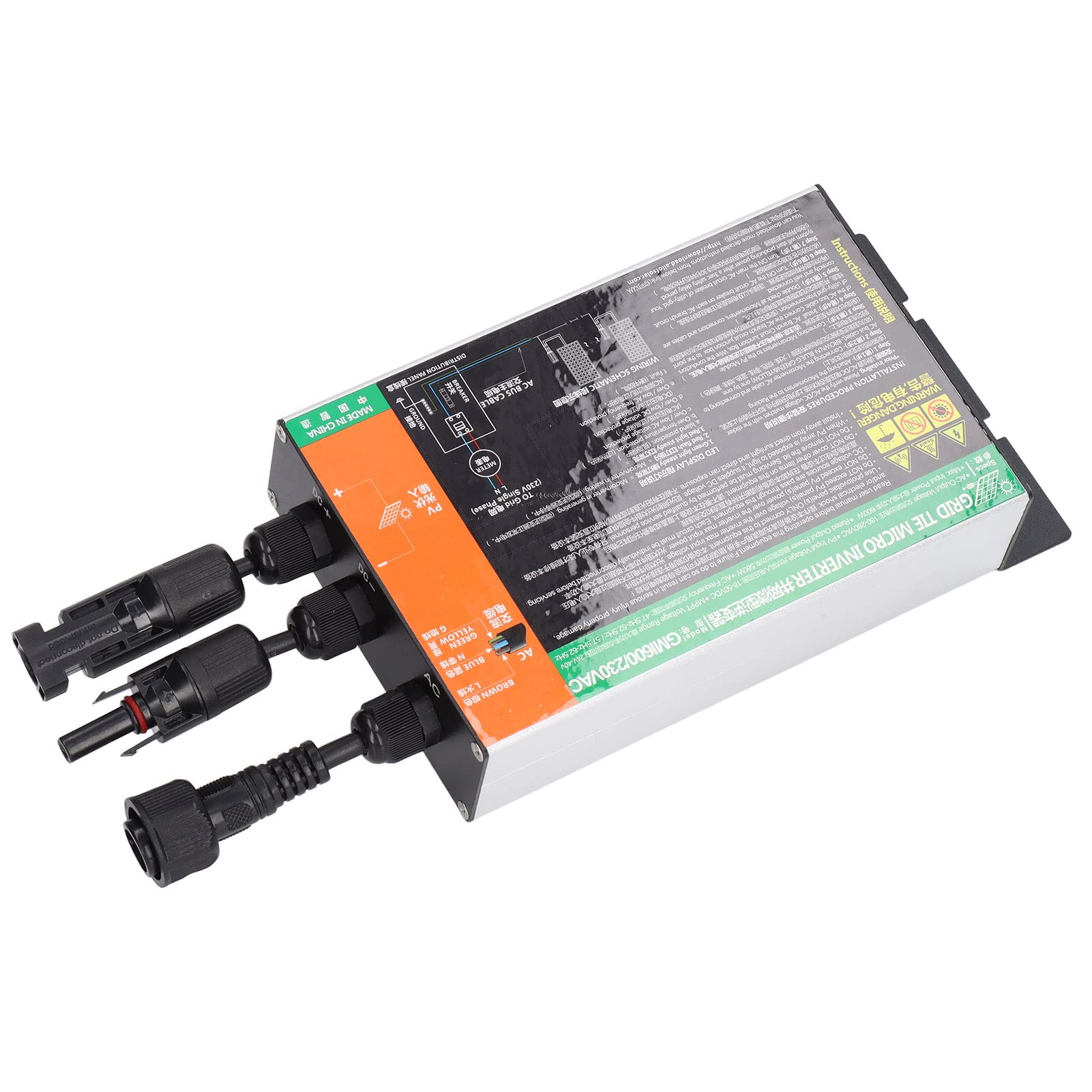 KIMISS Inversor de Conexión a Red Solar de 600 W con MPPT, Onda Sinusoidal Pura, Resistente Al Agua IP55, Inversor de Alta Tasa de Conversión para Sistemas Solares de 230 V