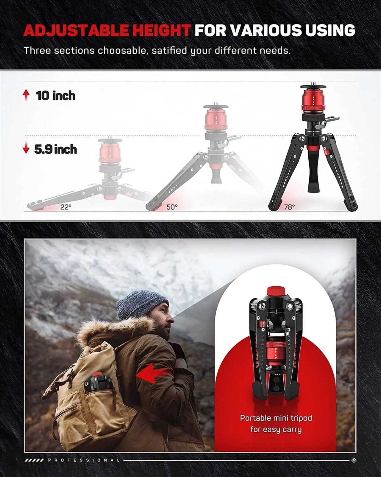 Treppiede A Sgancio Rapido A Basso Profilo - Supporto For Fotocamera Compatto In Lega Di Alluminio Con Meccanismo Di Sblocco A Pedale(CB3 BASE)
