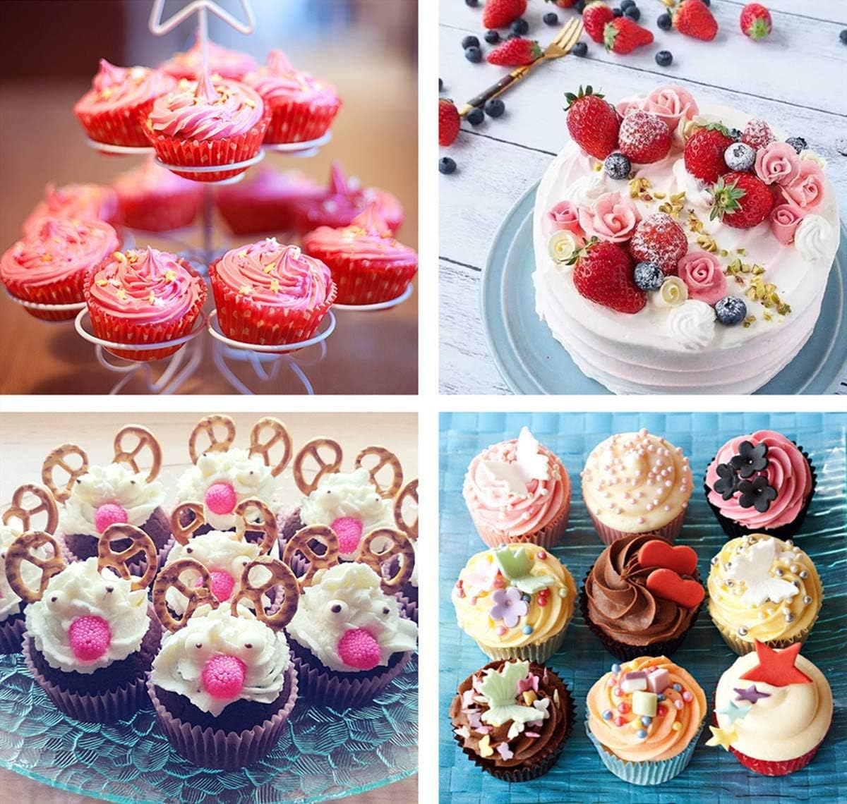 Cadrim 70pcs Cake Decorations Set, Icing Piping Tips Set 48pcs Piping Nozzles, Reusable Piping Bags, Couplers, 10 Disposable Piping Bags, 5 Silicone Cupcake Moulds