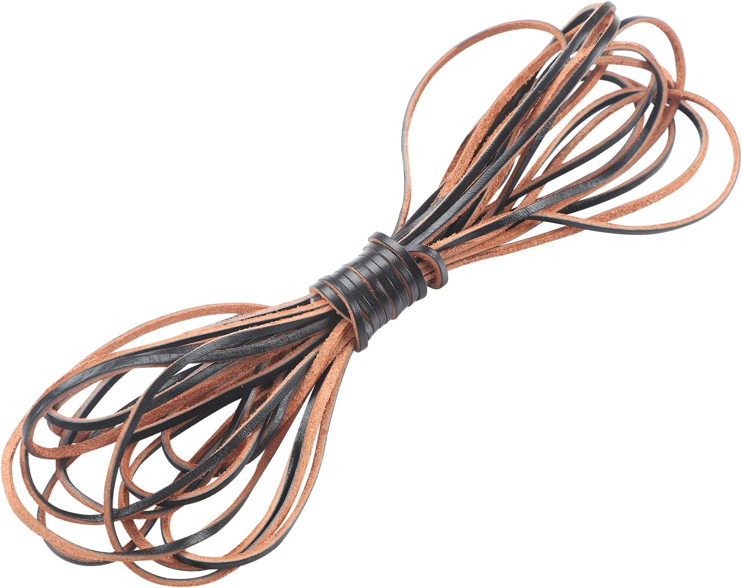 CDY 3mm Wide Flat Genuine Leather Strip Cord 6Yards Braiding String Very Suitable for Jewelry Making, Leather Shoe Lace, Garden Tools，Toys，Woven Bags，DIY Crafts Projects (Dark Brown Espresso 6Yards)