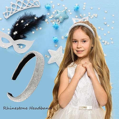 Miniatura 4 de Jaciya Diadema de diamantes de imitación para mujer, diademas de moda para mujeres y niñas, accesorios para el cabello, banda para la cabeza de