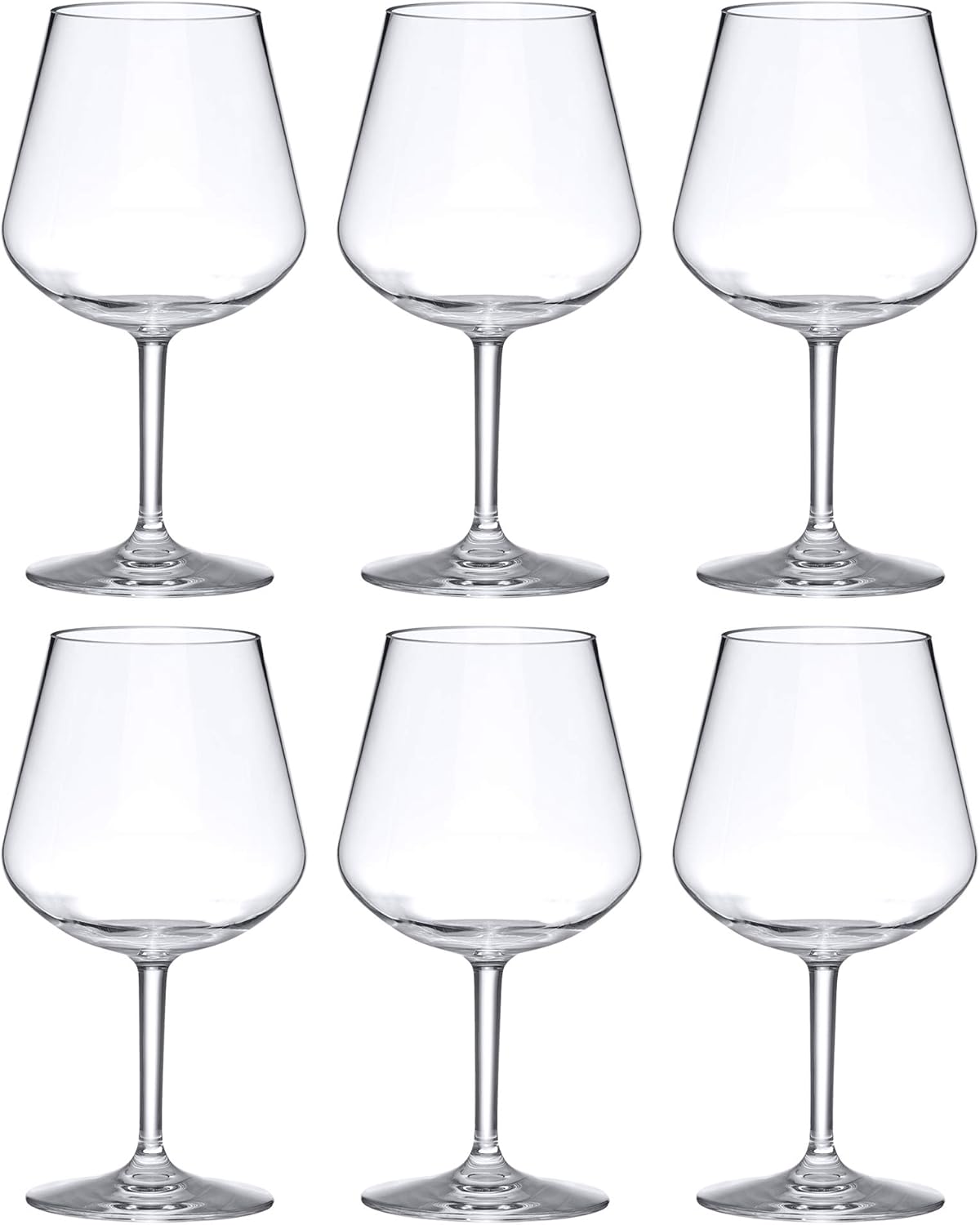 Amazing Abby - Sienna - 20-Ounce Unbreakable Tritan Wine Glasses (Set of 6), Plastic Red Wine Glasses, Reusable, BPA-Free, Dishwasher-Safe, Perfect for Poolside, Outdoors, Camping, Picnic, and More - Image 4