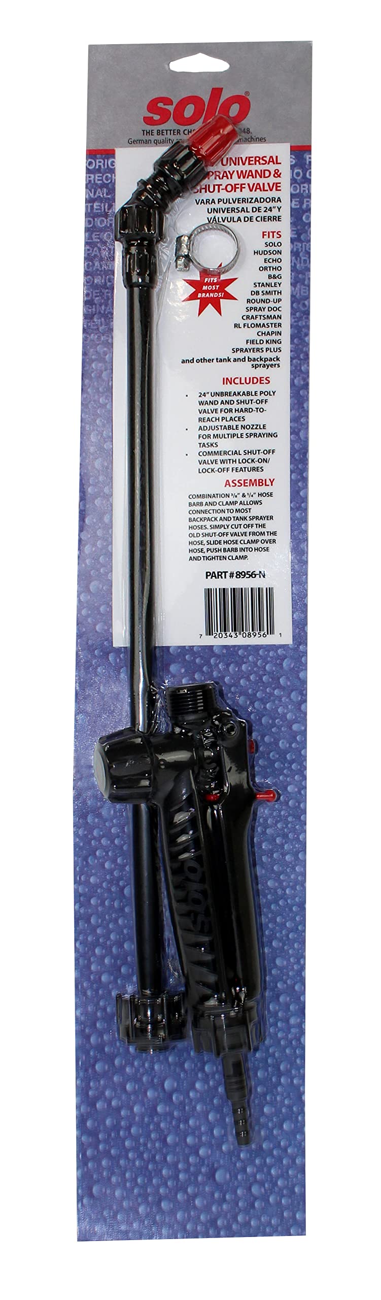 Solo 8956-N 21-Inch Universal Spray Wand and Shut-off Valve