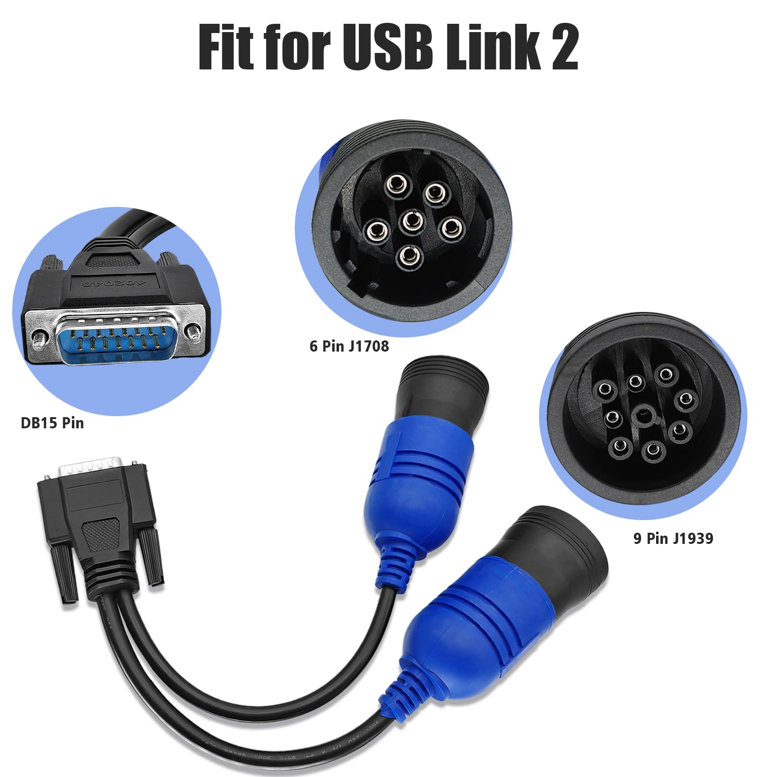 Cavo diagnostico OBD 2 OBD II Y DB15 a tipo 2 9 pin e 6 pin (J1962 DB15 Pin Adapter) compatibile per Nexiq USB Link 2 (6-9 pin)