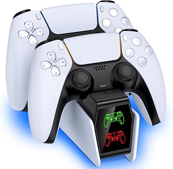 HELLCOOL PS5 Controller Charger - 2H Fast PS5 Charging Dock for Play-station Dual-sense & Edge Controller, Upgrade PS5 Charging Station with LED Charging Indicate/USB C Cable