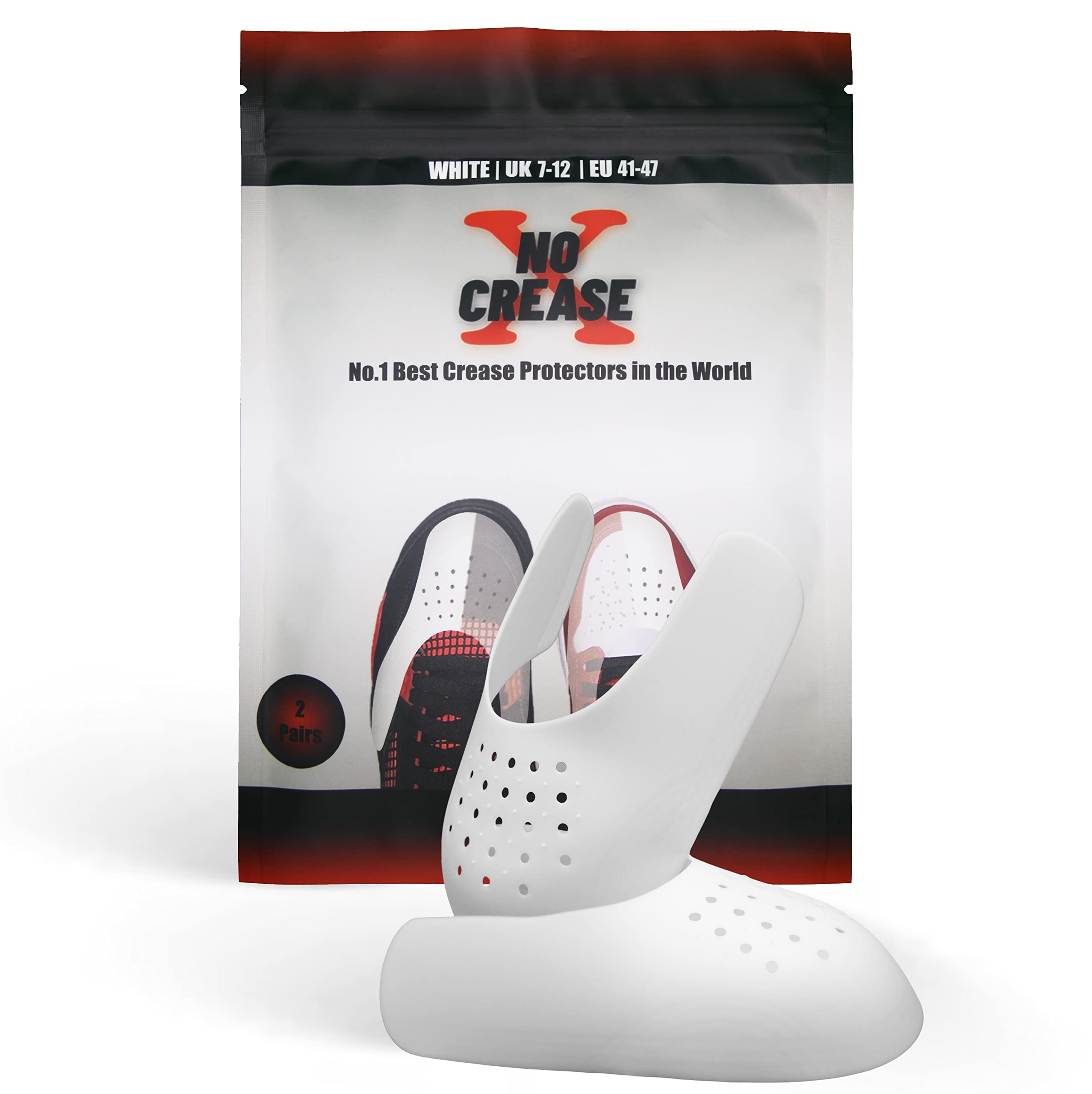 NO CREASE2 Pairs Shoe Crease Protectors, Anti Wrinkle Toe Box Shields, Crease Preventer Guards for all Trainers, Shoes and Sneakers, Compatible with Air Force 1 & Air Jordan