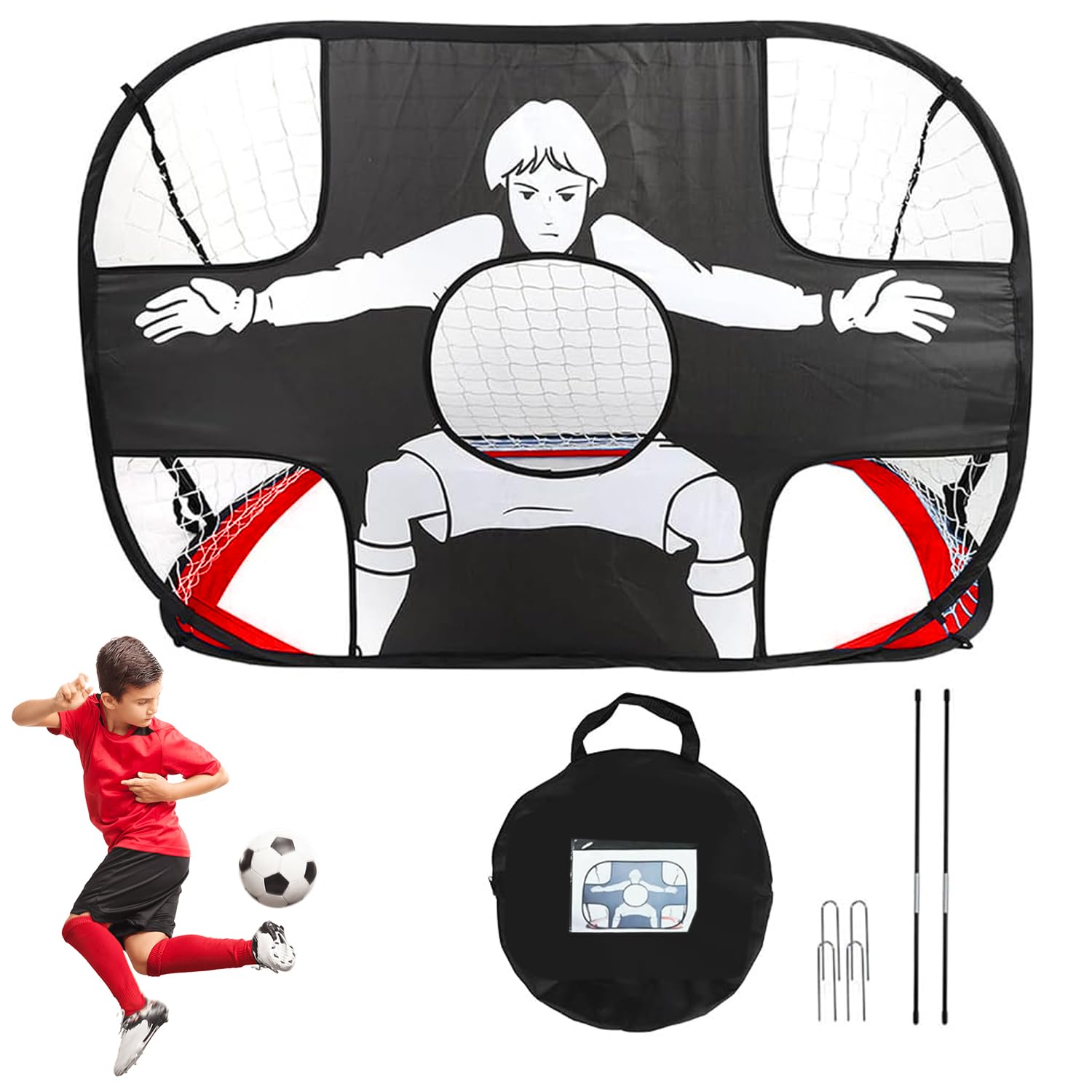 GISCO Portable Football Goal Post Net Measuring 120x80x80cm – Easy-Setup Soccer Goal Post for Indoor Outdoor Football Sport Games Mini Training Practice Set with Carry Bag-image-20